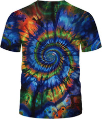 Tie Dye Shirts for Men Women, Short Sleeve Mens Tie Dye Shirt, Rainbow Tie Dye T-Shirts Tee - 7DAY'S