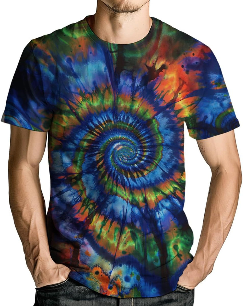 Tie Dye Shirts for Men Women, Short Sleeve Mens Tie Dye Shirt, Rainbow Tie Dye T-Shirts Tee - 7DAY'S