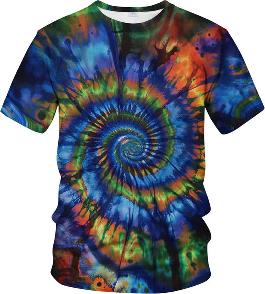 Tie Dye Shirts for Men Women, Short Sleeve Mens Tie Dye Shirt, Rainbow Tie Dye T-Shirts Tee - 7DAY'S