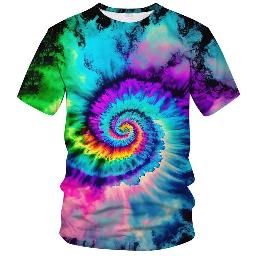 Tie Dye Shirts for Men Women, Short Sleeve Mens Tie Dye Shirt, Rainbow Tie Dye T-Shirts Tee - 7DAY'S