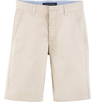 Tommy Hilfiger Flat Front Twill Blend Shorts, Kids School Uniform Clothes for Little Or Big Boys with Husky and Slim Sizes