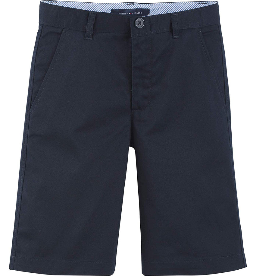 Tommy Hilfiger Flat Front Twill Blend Shorts, Kids School Uniform Clothes for Little Or Big Boys with Husky and Slim Sizes - 7DAY'S