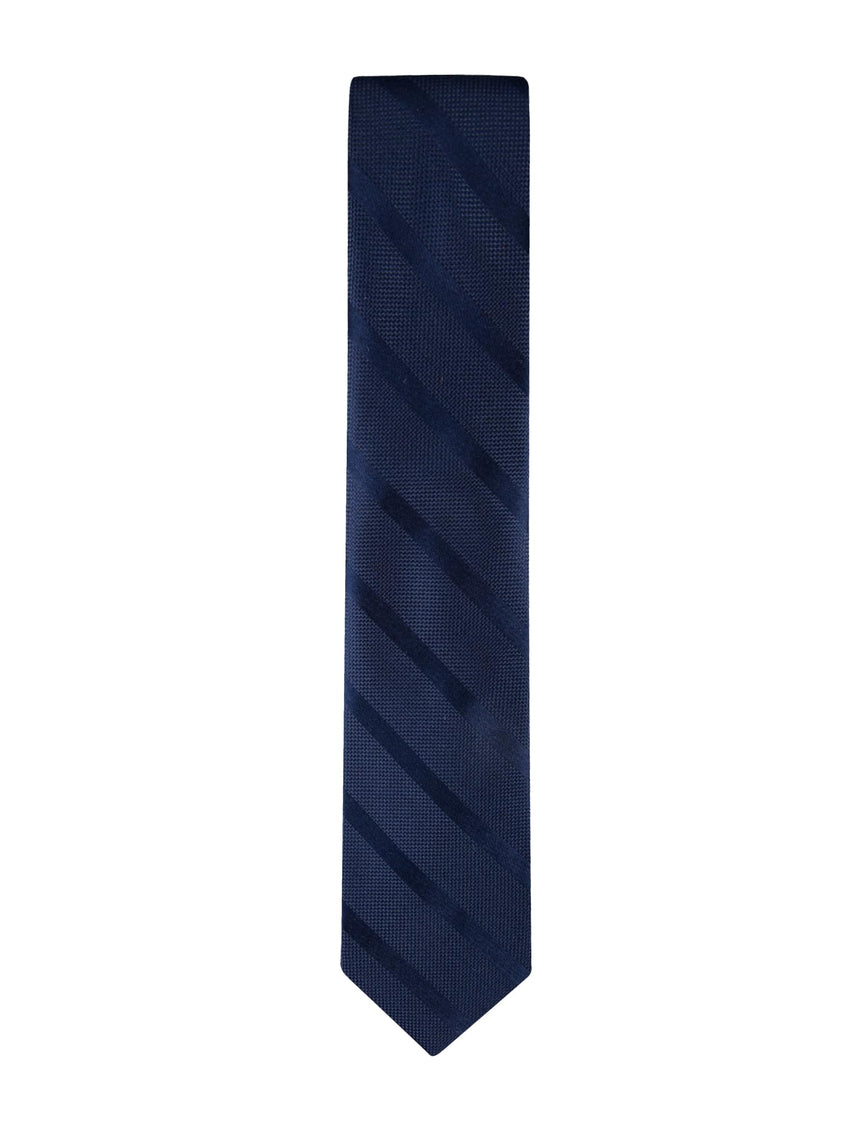 Tommy Hilfiger Men's Classic Solid Textured Stripe Tie - 7DAY'S