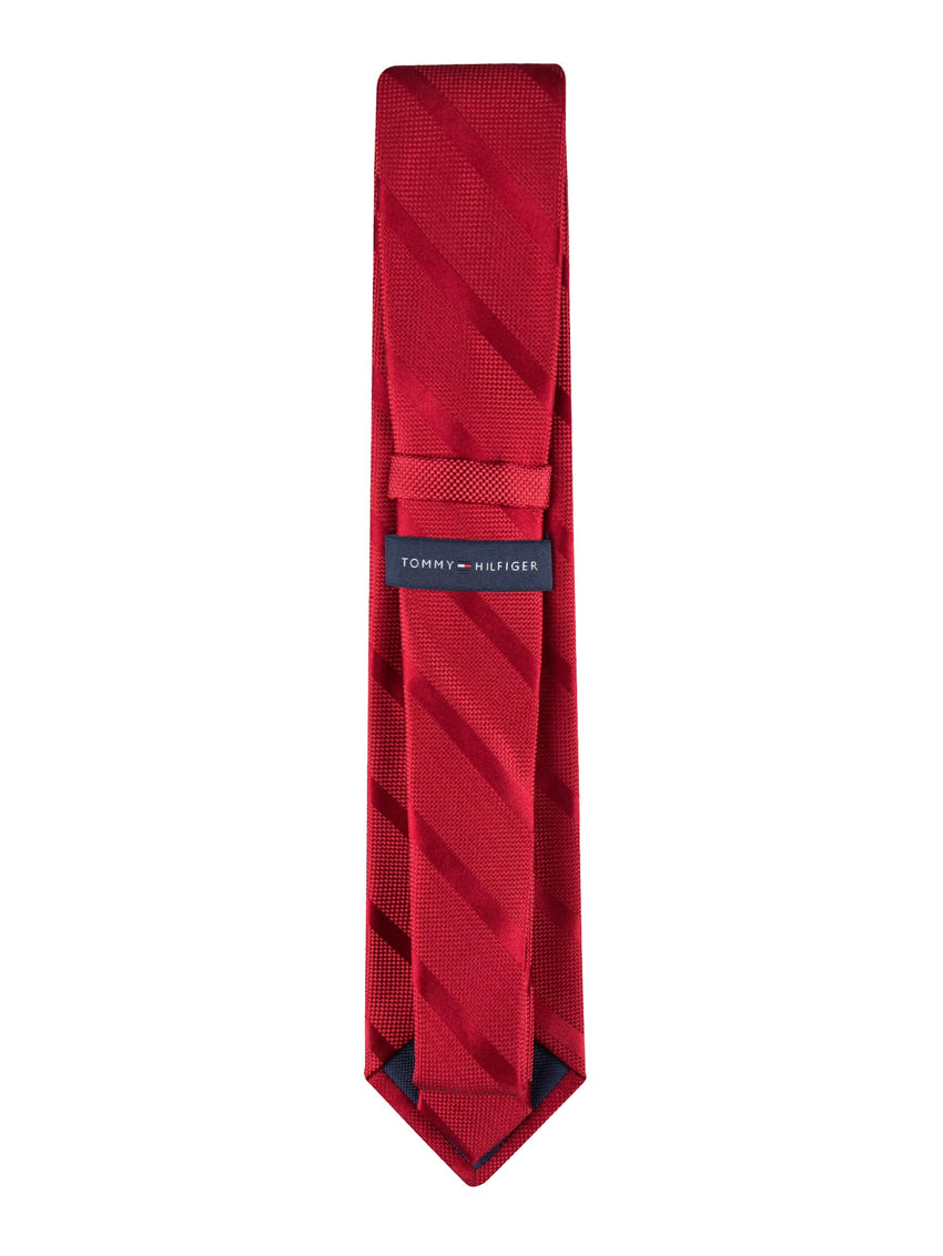 Tommy Hilfiger Men's Classic Solid Textured Stripe Tie - 7DAY'S