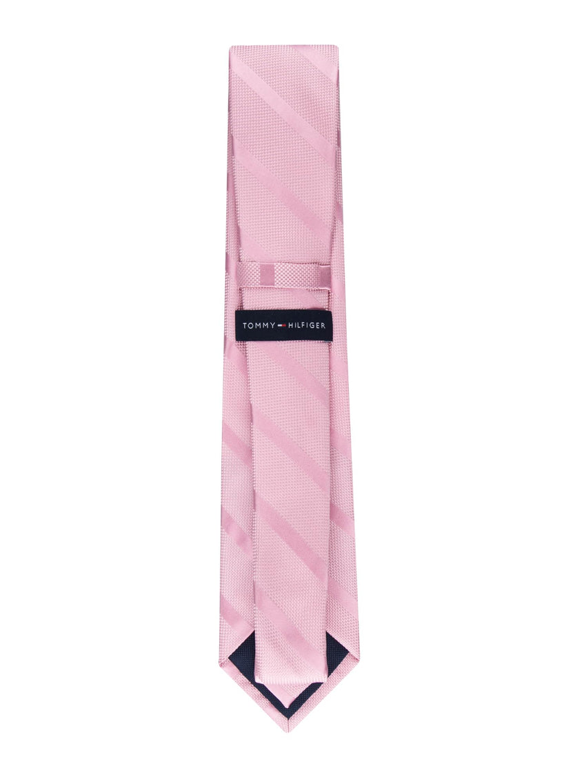 Tommy Hilfiger Men's Classic Solid Textured Stripe Tie - 7DAY'S