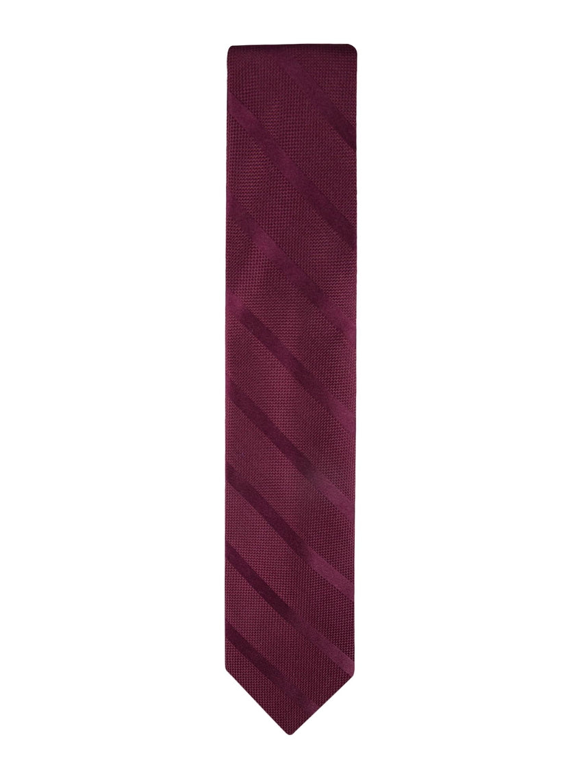 Tommy Hilfiger Men's Classic Solid Textured Stripe Tie - 7DAY'S