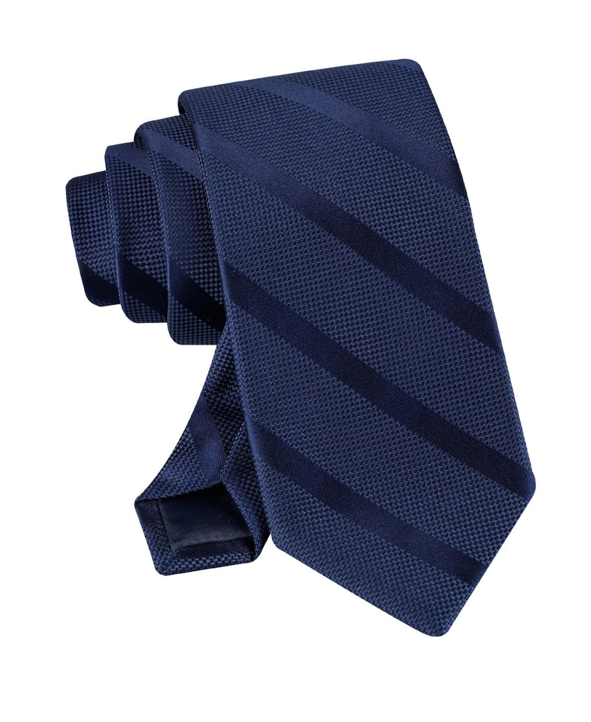 Tommy Hilfiger Men's Classic Solid Textured Stripe Tie - 7DAY'S