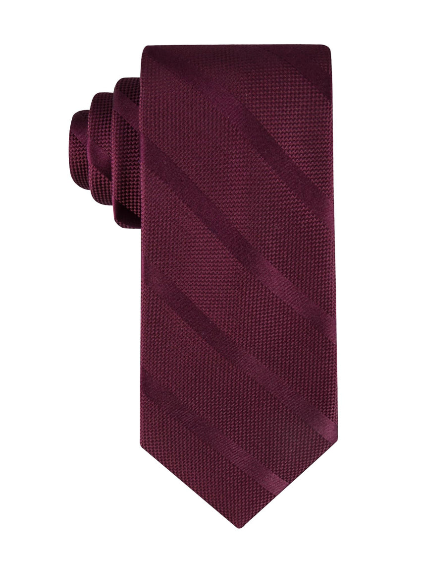 Tommy Hilfiger Men's Classic Solid Textured Stripe Tie - 7DAY'S