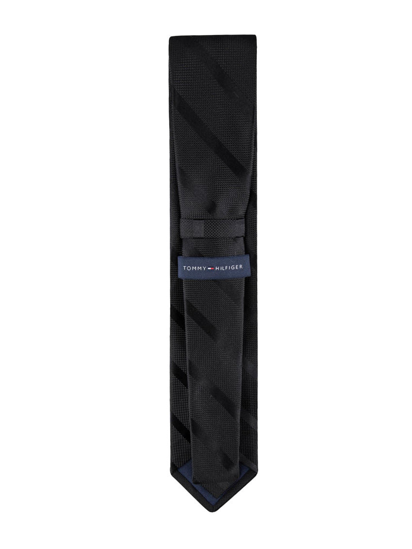 Tommy Hilfiger Men's Classic Solid Textured Stripe Tie - 7DAY'S