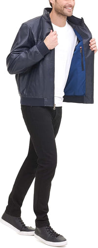 Tommy Hilfiger Men's Faux Leather Bomber Jacket - 7DAY'S