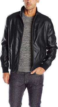 Tommy Hilfiger Men's Faux Leather Bomber Jacket - 7DAY'S