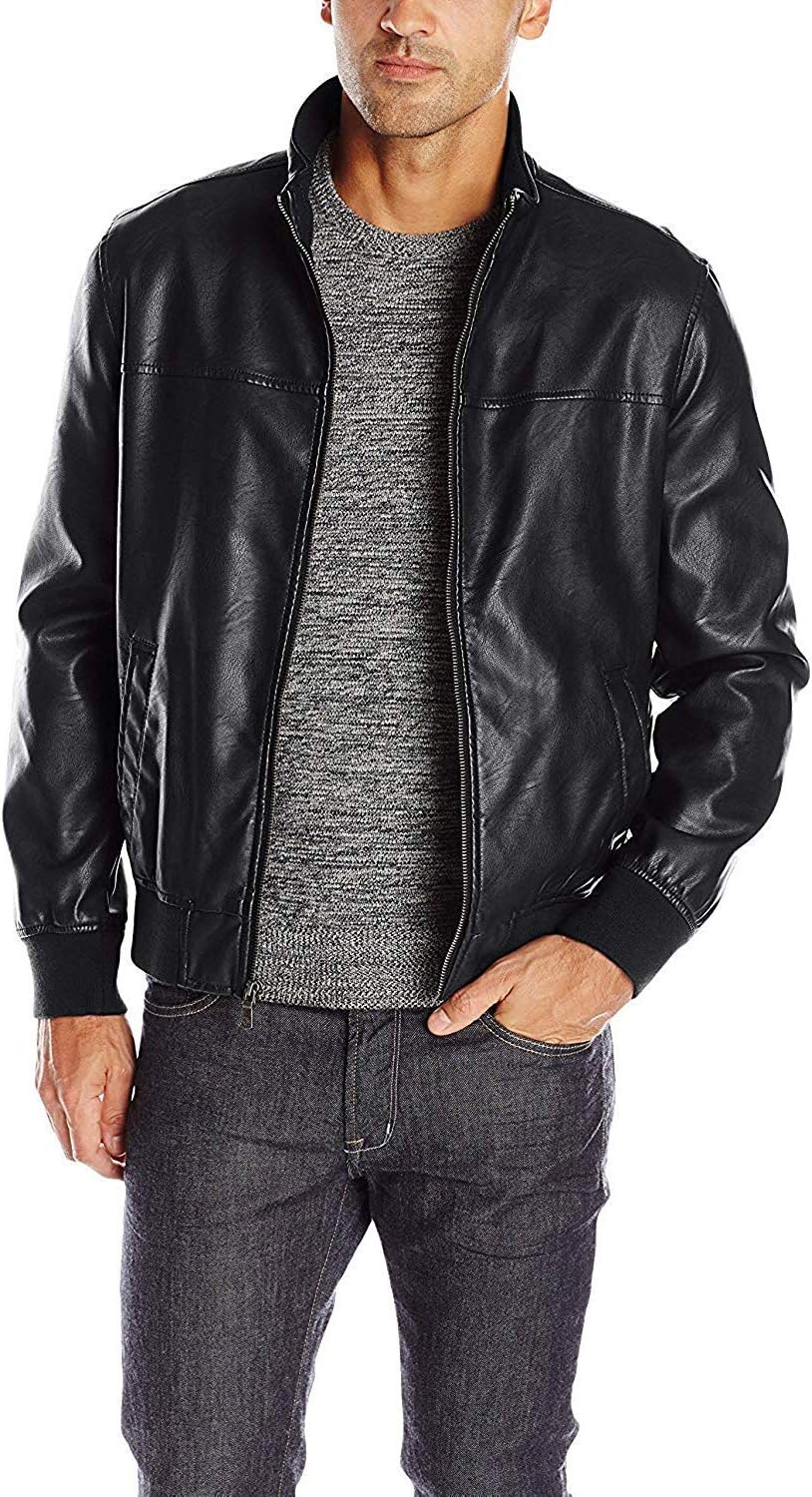 Tommy Hilfiger Men's Faux Leather Bomber Jacket - 7DAY'S