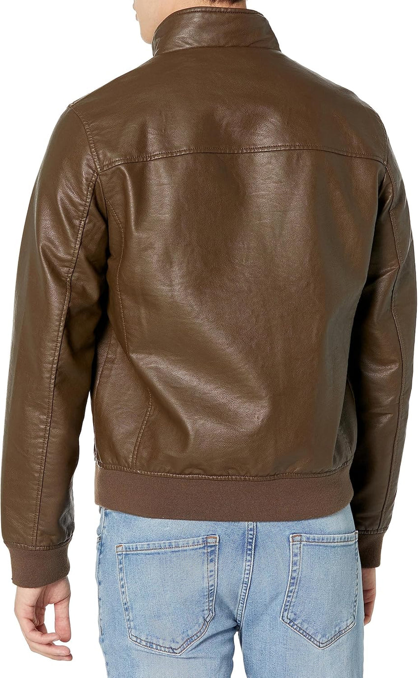 Tommy Hilfiger Men's Faux Leather Bomber Jacket - 7DAY'S