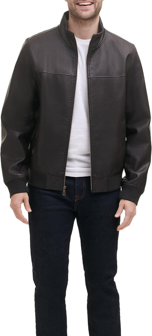 Tommy Hilfiger Men's Faux Leather Bomber Jacket - 7DAY'S