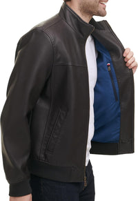 Tommy Hilfiger Men's Faux Leather Bomber Jacket - 7DAY'S