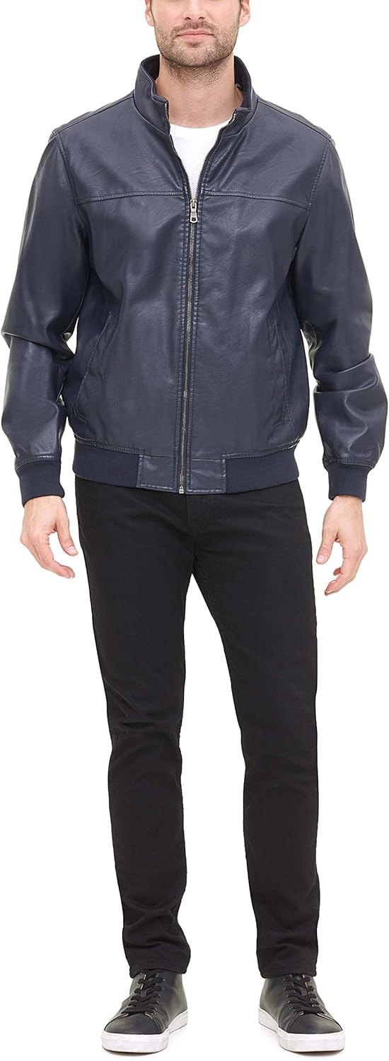 Tommy Hilfiger Men's Faux Leather Bomber Jacket - 7DAY'S