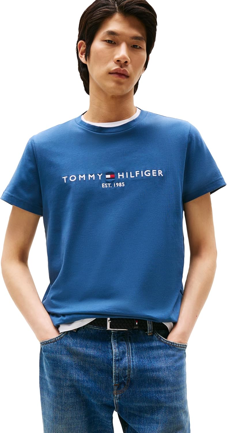 Tommy Hilfiger Men's Short Sleeve Cotton Graphic T-Shirts with Embroidered Logo - 7DAY'S