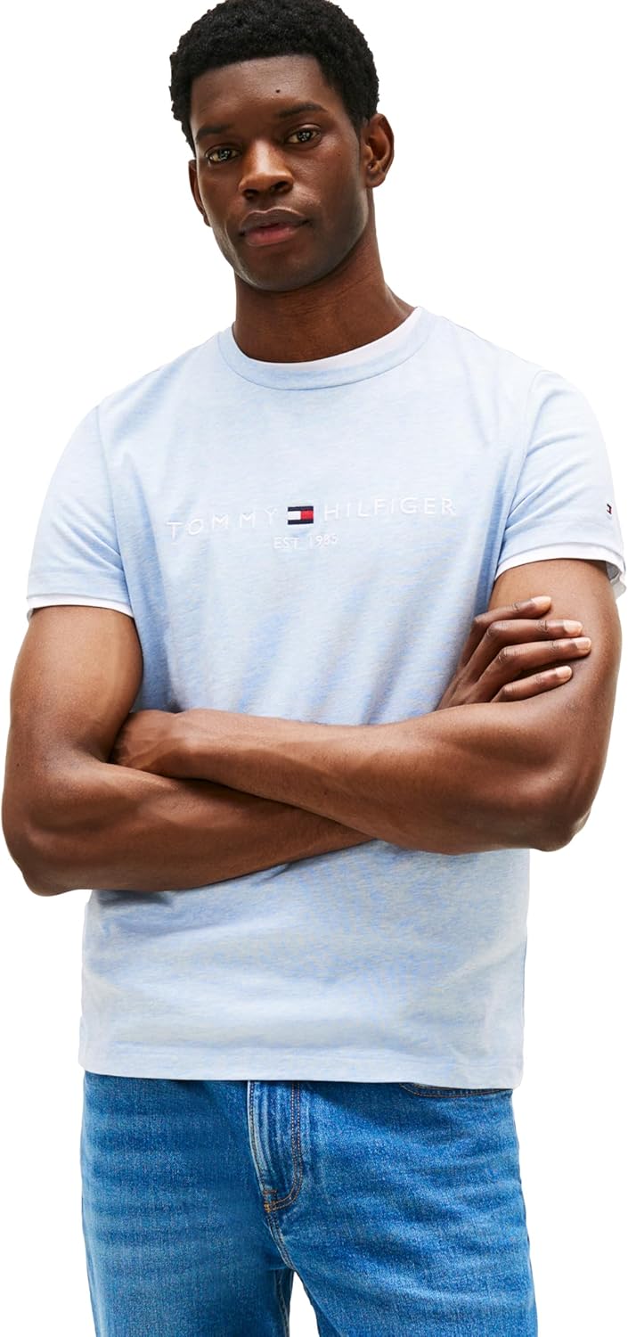 Tommy Hilfiger Men's Short Sleeve Cotton Graphic T-Shirts with Embroidered Logo - 7DAY'S