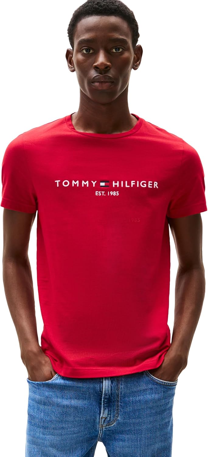 Tommy Hilfiger Men's Short Sleeve Cotton Graphic T-Shirts with Embroidered Logo - 7DAY'S