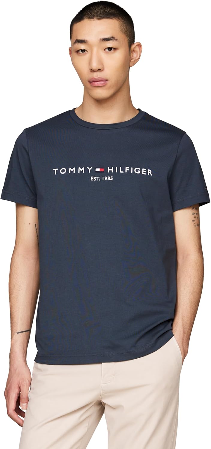 Tommy Hilfiger Men's Short Sleeve Cotton Graphic T-Shirts with Embroidered Logo - 7DAY'S