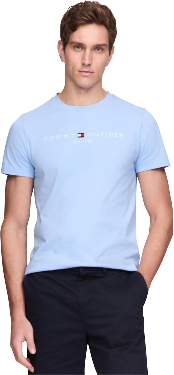 Tommy Hilfiger Men's Short Sleeve Cotton Graphic T-Shirts with Embroidered Logo - 7DAY'S