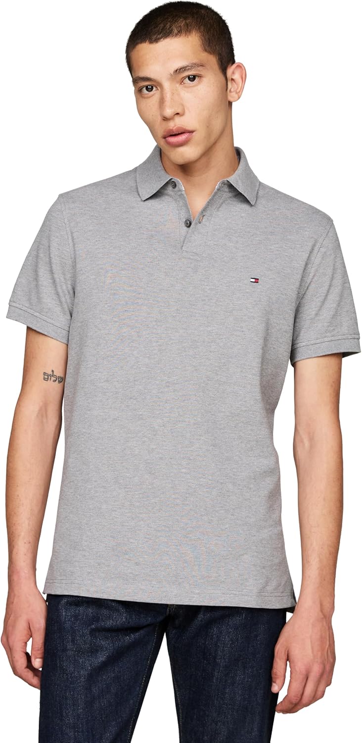 Tommy Hilfiger Men's Short Sleeve Polo Shirts in Classic Fit with Stretch and Organic Pique Cotton - 7DAY'S