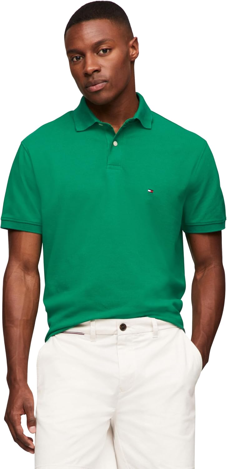 Tommy Hilfiger Men's Short Sleeve Polo Shirts in Classic Fit with Stretch and Organic Pique Cotton - 7DAY'S