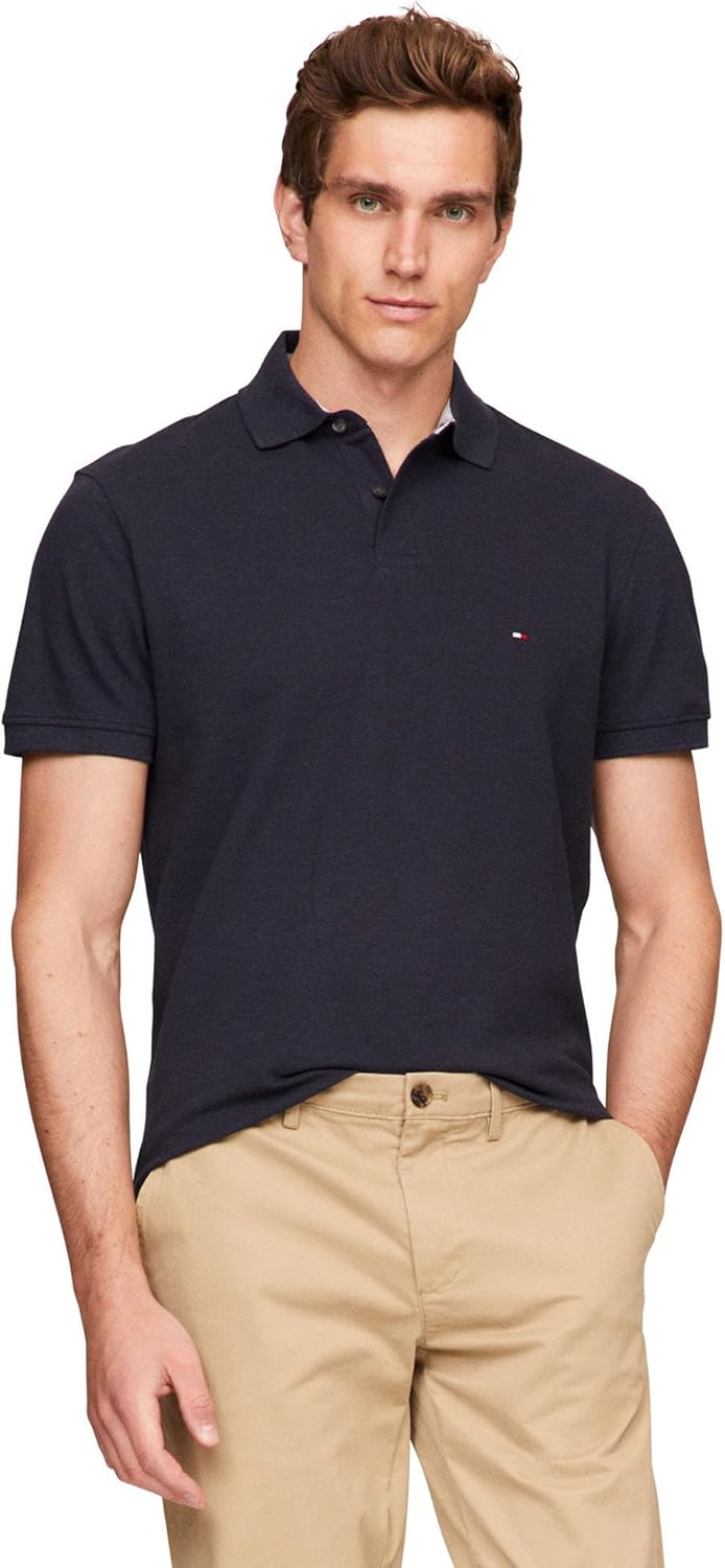 Tommy Hilfiger Men's Short Sleeve Polo Shirts in Classic Fit with Stretch and Organic Pique Cotton - 7DAY'S