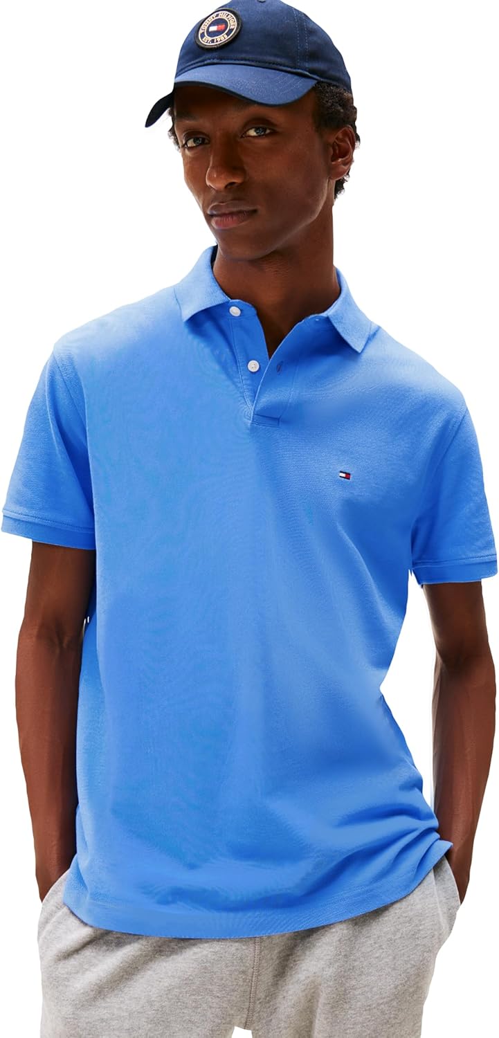 Tommy Hilfiger Men's Short Sleeve Polo Shirts in Classic Fit with Stretch and Organic Pique Cotton - 7DAY'S
