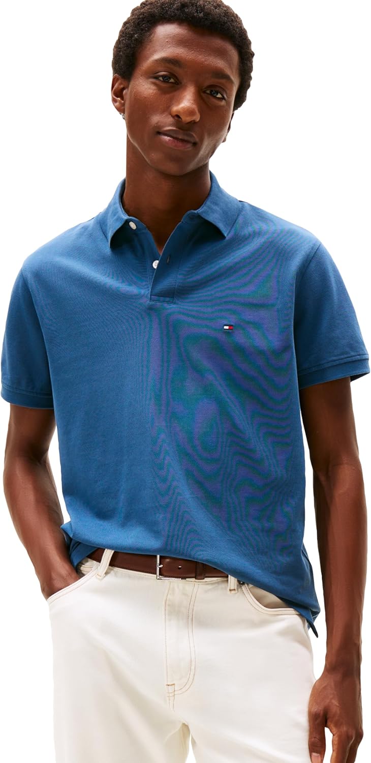 Tommy Hilfiger Men's Short Sleeve Polo Shirts in Classic Fit with Stretch and Organic Pique Cotton - 7DAY'S