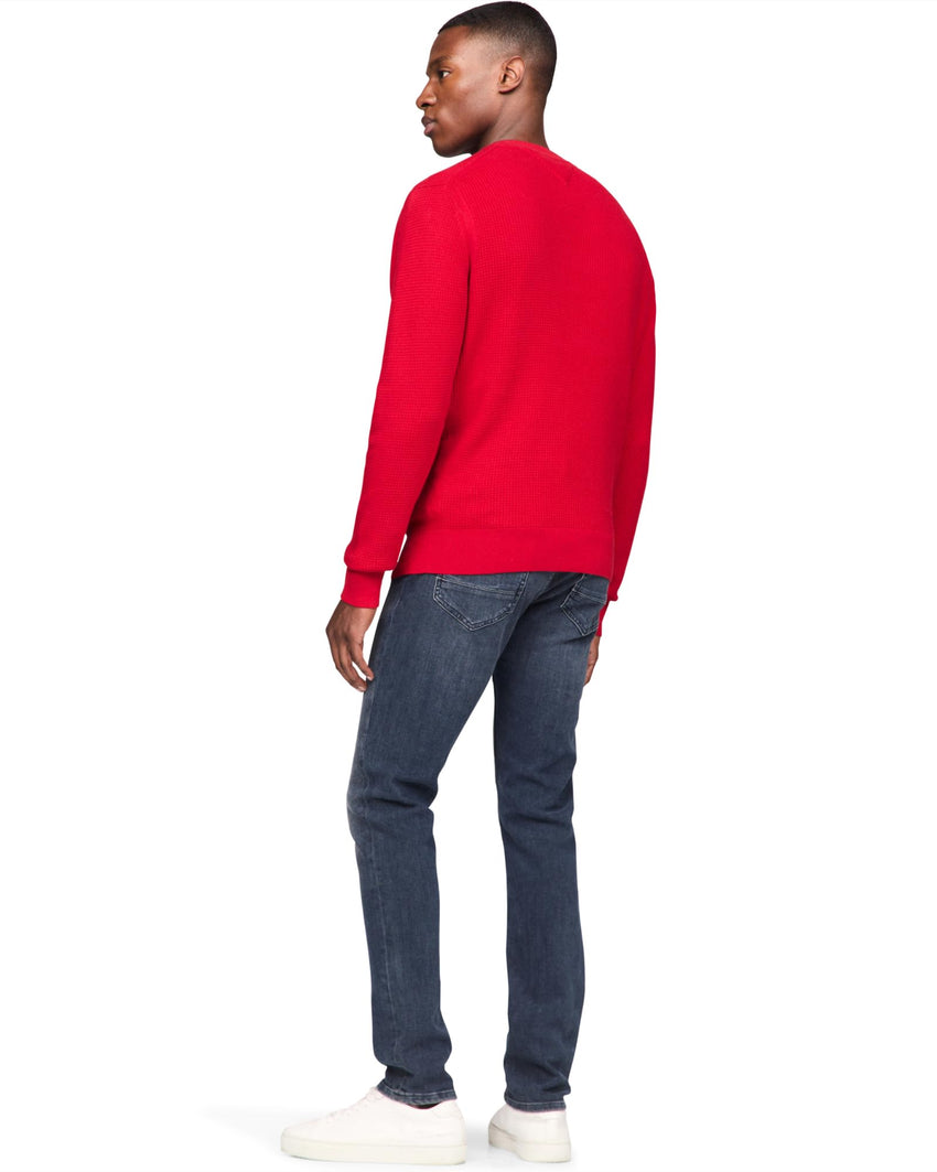 Tommy Hilfiger Men's Waffle Knit Crewneck Sweater Lightweight Pullover, Also Available in Big & Tall - 7DAY'S