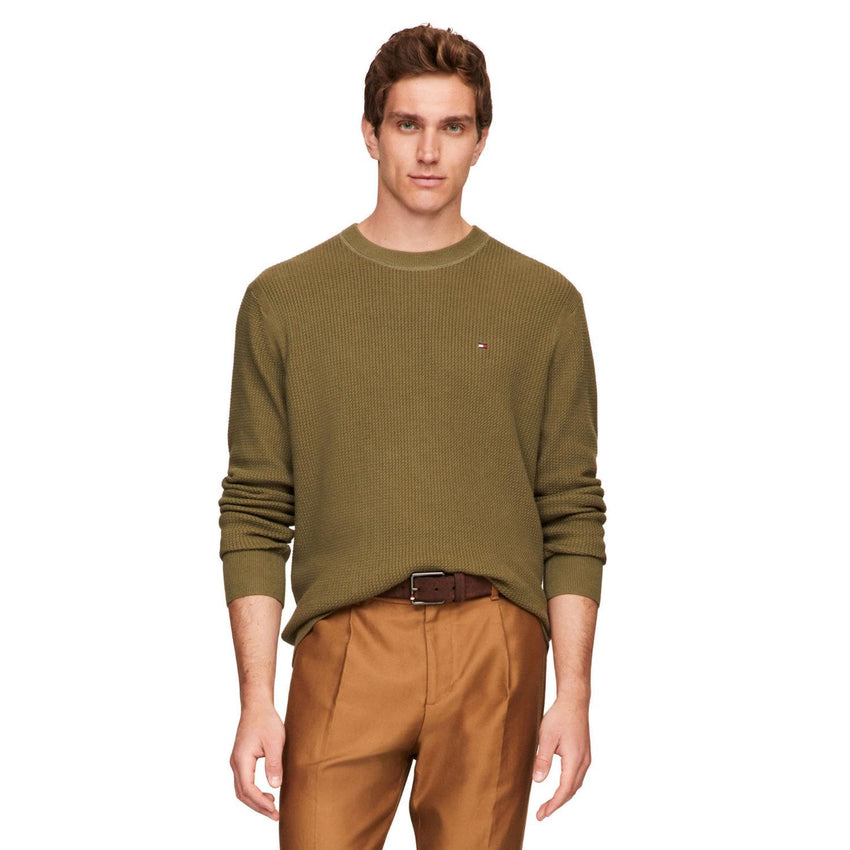 Tommy Hilfiger Men's Waffle Knit Crewneck Sweater Lightweight Pullover, Also Available in Big & Tall - 7DAY'S