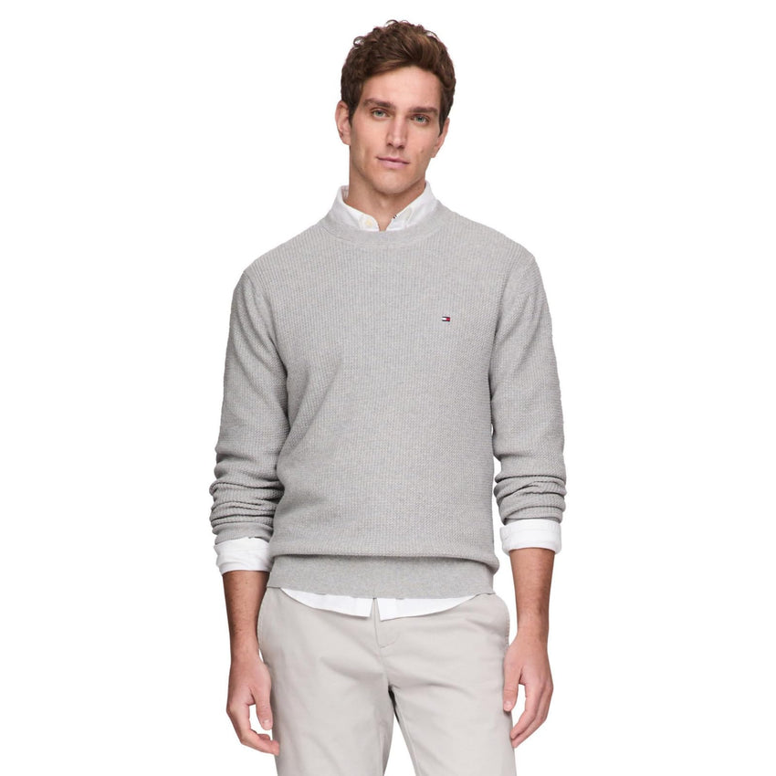 Tommy Hilfiger Men's Waffle Knit Crewneck Sweater Lightweight Pullover, Also Available in Big & Tall - 7DAY'S