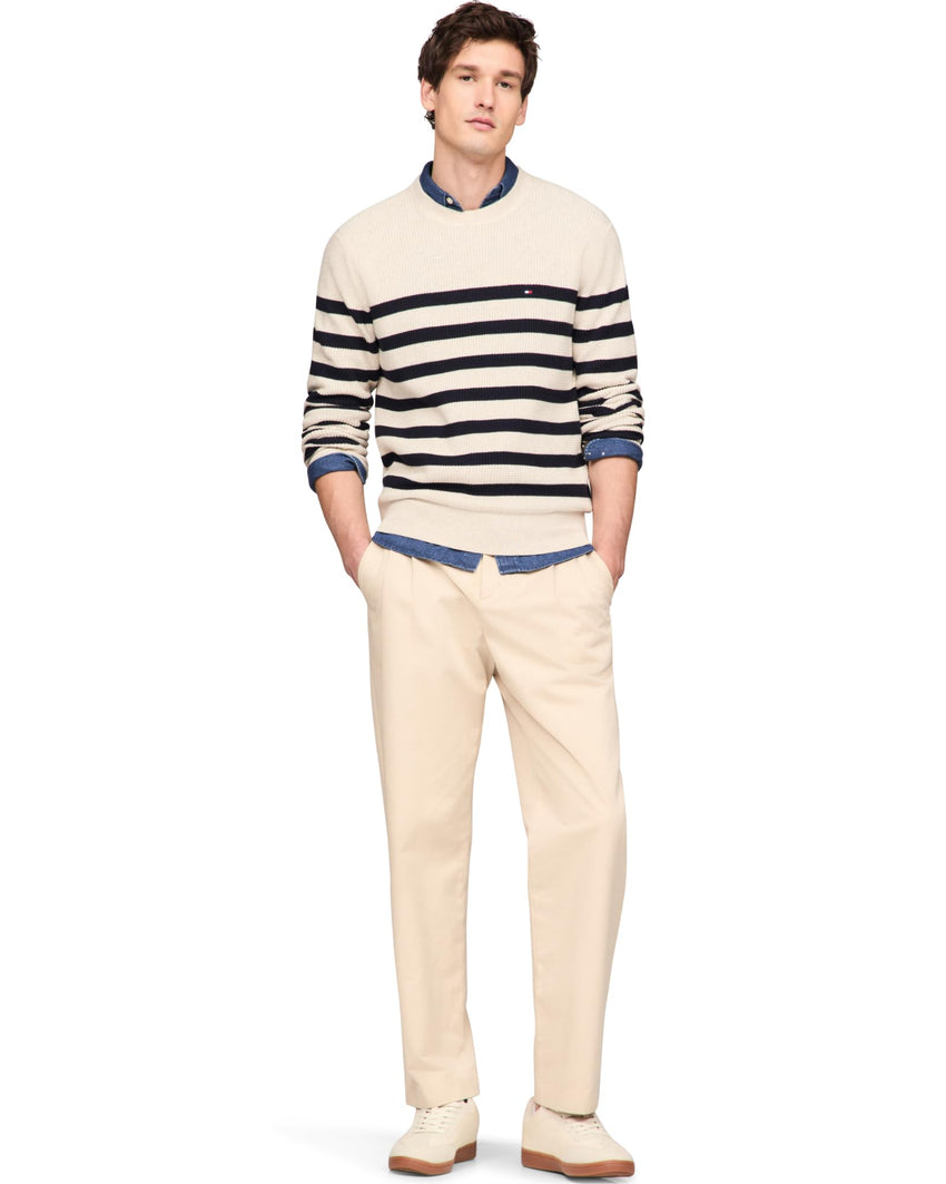 Tommy Hilfiger Men's Waffle Knit Crewneck Sweater Lightweight Pullover, Also Available in Big & Tall - 7DAY'S