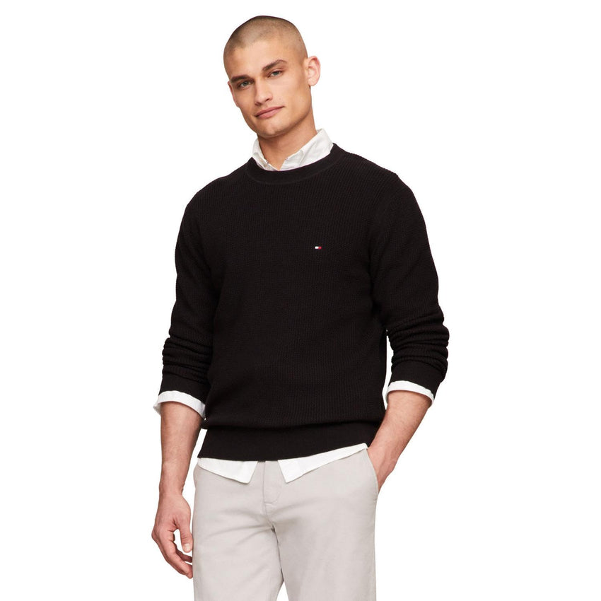 Tommy Hilfiger Men's Waffle Knit Crewneck Sweater Lightweight Pullover, Also Available in Big & Tall - 7DAY'S