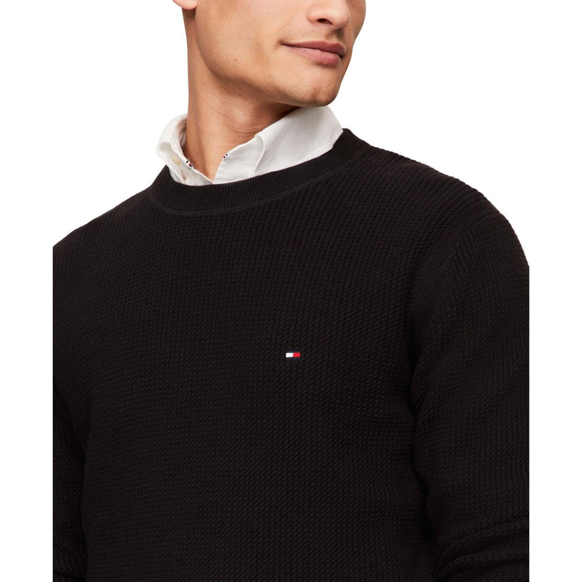Tommy Hilfiger Men's Waffle Knit Crewneck Sweater Lightweight Pullover, Also Available in Big & Tall - 7DAY'S