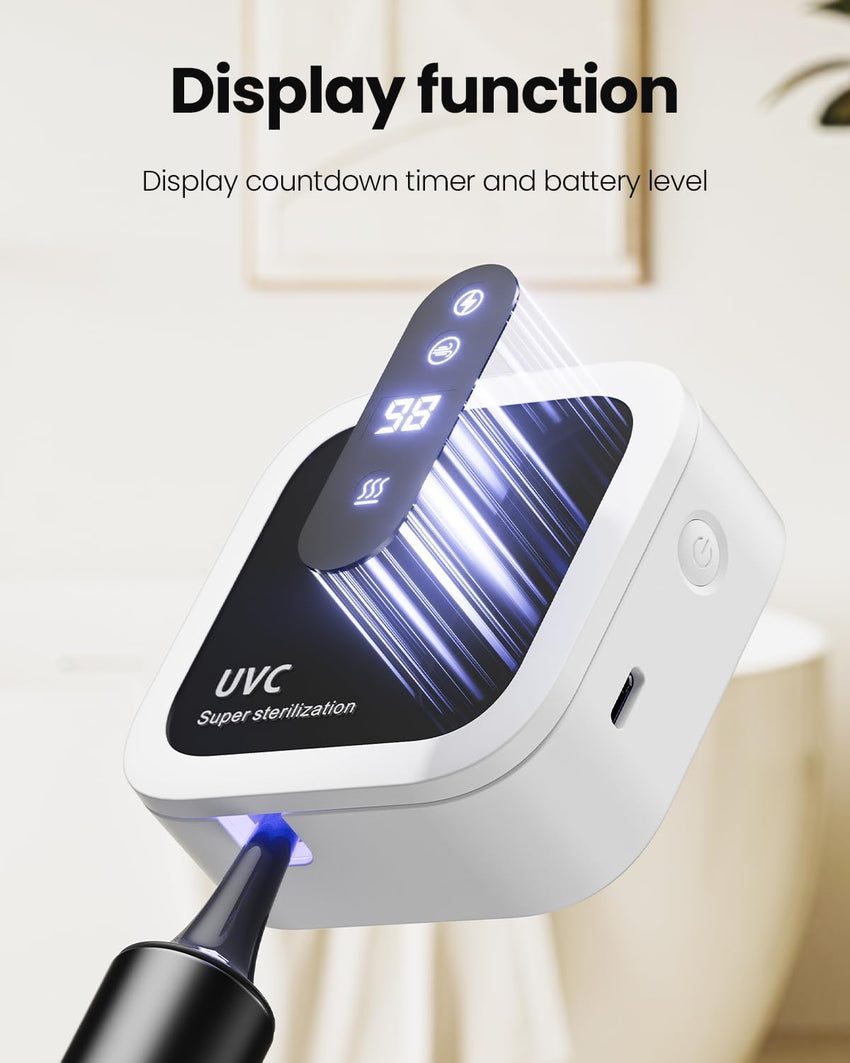 Toothbrush Holder, Electric Travel Toothbrush Organizer, LED Smart Screen, Rechargeable Portable Toothbrush Timer for Bathroom Wall - Mounted - 7DAY'S