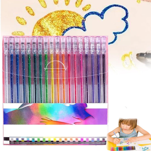 Topsnova Pens,Topsnova Glitter Pens,3D Jelly Pens,Glitter Pens for Adult Coloring,Extra Fine Point Gel Pens Multi Colored,Sparkle Markers for Adult&kids Coloring,Sparkle Markers (8Colors) - 7DAY'S