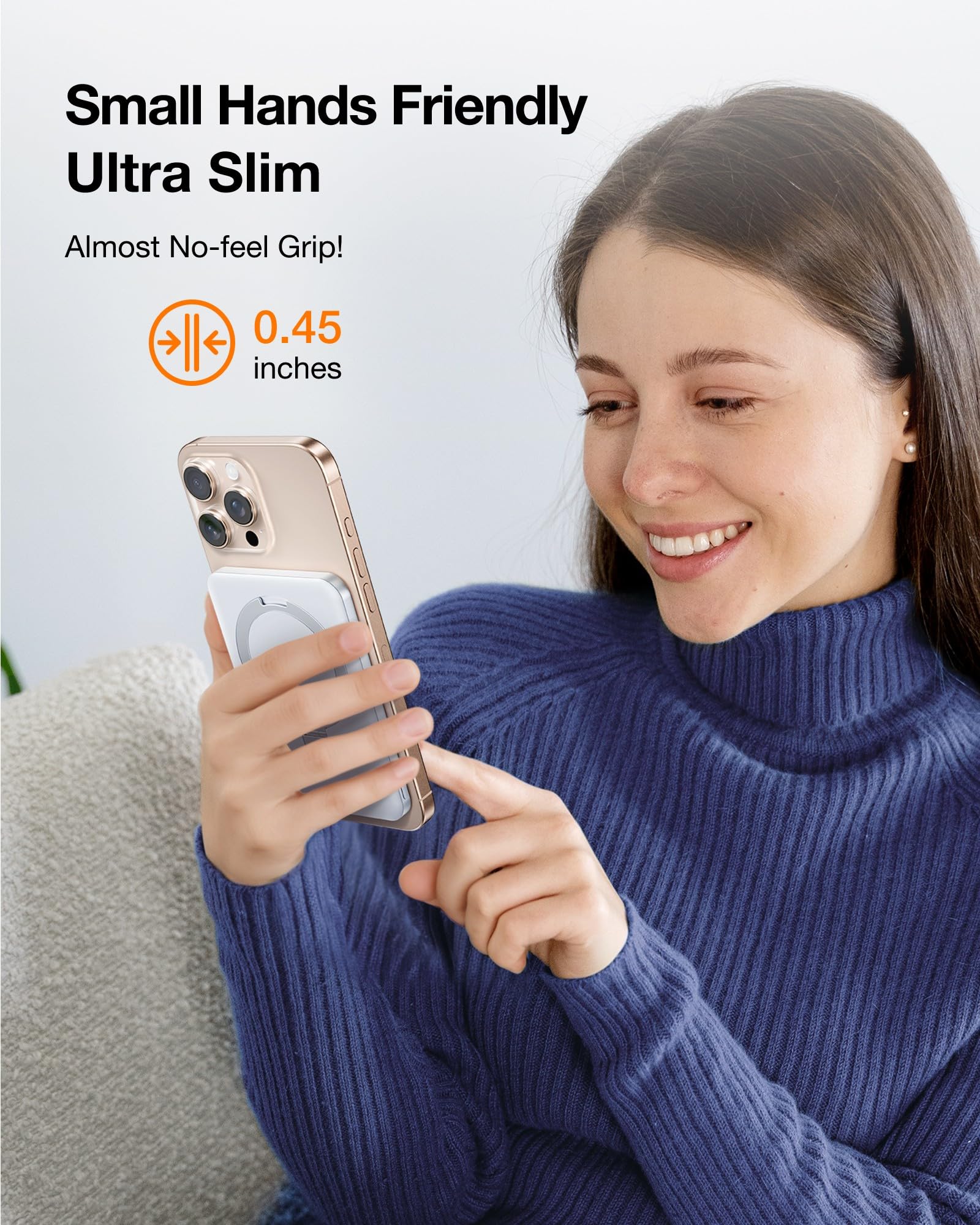 TORRAS 0.45" Slim Magnetic Portable Charger Power Bank for iPhone 5000 mAh 22.5W PD Fast Charging Wireless Battery Pack O Stand Compatible with Magsafe, i Phone 16 Pro Max, Pro,15,14,13,12, Black - 7DAY'S