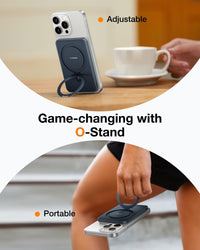 TORRAS 0.45" Slim Magnetic Portable Charger Power Bank for iPhone 5000 mAh 22.5W PD Fast Charging Wireless Battery Pack O Stand Compatible with Magsafe, i Phone 16 Pro Max, Pro,15,14,13,12, Black - 7DAY'S