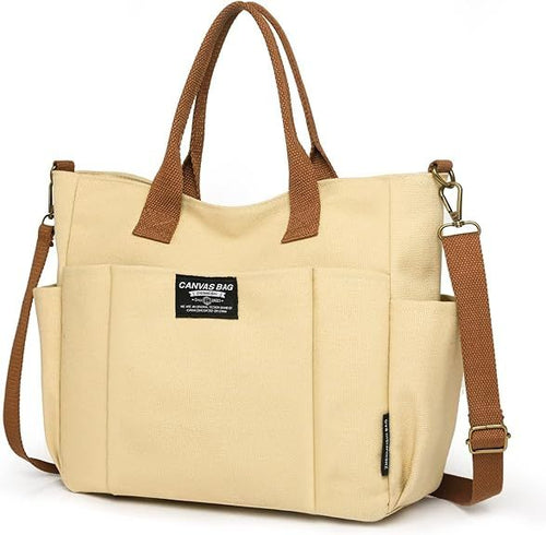 Tote Bag with Zipper Tote Bag for Women Canvas Crossbody Bag Shoulder Bag Satchel Hobo Bag Messenger Bag