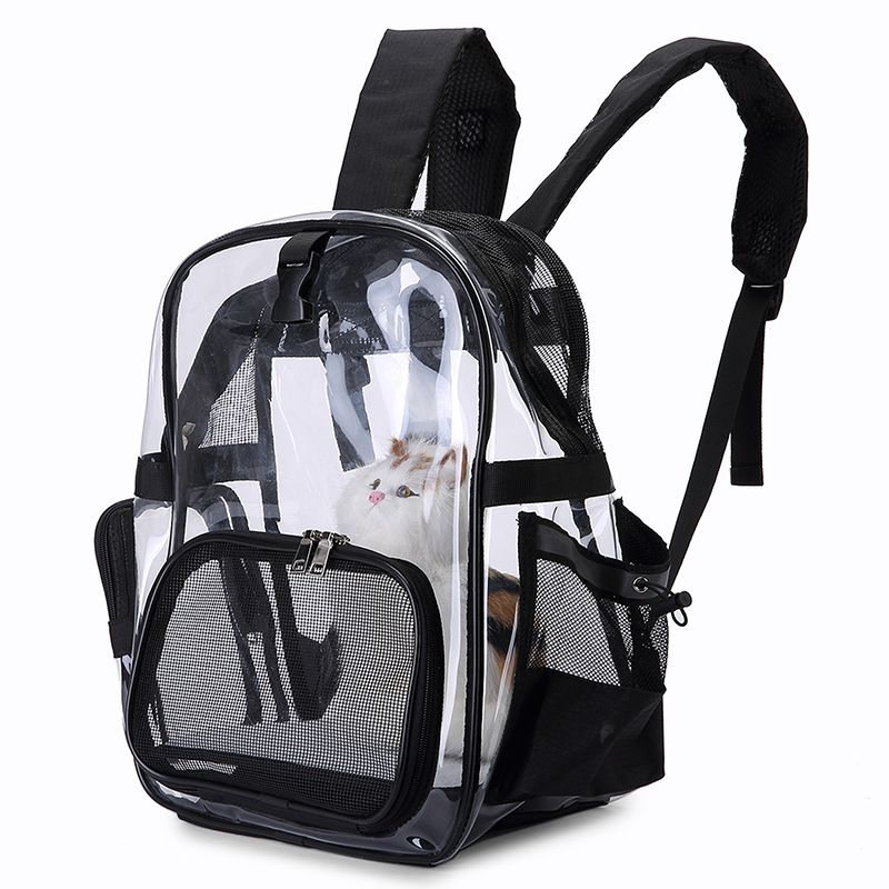 Transparent Pet Backpack Cat Backpack Carrier for Small Dog Kittens Breathable Mesh Window Travel Carrier Bag Weight up To 10lbs for Puppy Kitty Travel - 7DAY'S