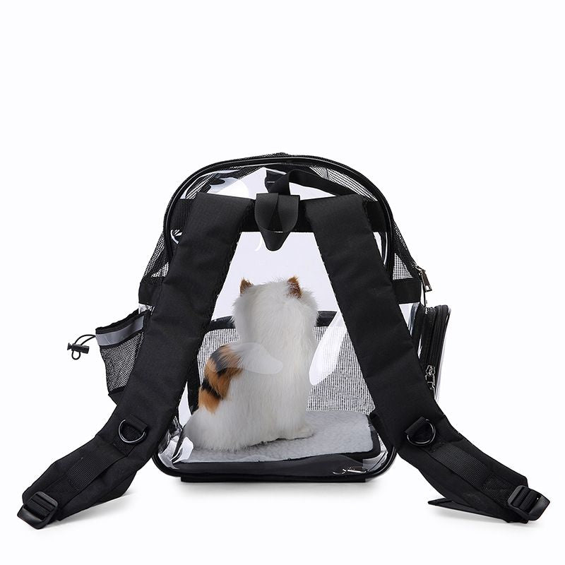 Transparent Pet Backpack Cat Backpack Carrier for Small Dog Kittens Breathable Mesh Window Travel Carrier Bag Weight up To 10lbs for Puppy Kitty Travel - 7DAY'S