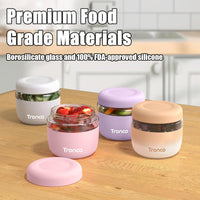 Tronco 24 oz Glass Lunch Bowl Container with Lid, Glass Food Containers, Leak & Spill Proof, Soup & Stew Food Storage Salad, Yogurt, Meal Prep, Airtight, Reusable, Dishwasher Safe, BPA - Free, Set of 1 - 7DAY'S