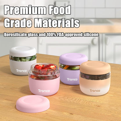 Tronco 24 oz Glass Lunch Bowl Container with Lid, Glass Food Containers, Leak & Spill Proof, Soup & Stew Food Storage Salad, Yogurt, Meal Prep, Airtight, Reusable, Dishwasher Safe, BPA - Free, Set of 1 - 7DAY'S