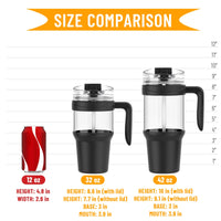 Tronco 40 oz Glass Tumbler with Straw and Lid, Reusable Glass Tumbler with Handle, Iced Coffee Cup with Bamboo Lid, Glass Water Bottles Fit in Cup Holder, Carbonfree, Lead - Free, BPA - Free - 7DAY'S