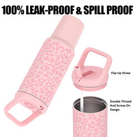 Tronco 40 oz Tumbler with Handle and Straw, Leak - Proof Insulated Tumbler with Flip Straw and Top Handle, Reusable Insulated Cup Water Bottle for Home, Outdoors, Fits in Cup Holder, Cold for 30 Hours - 7DAY'S