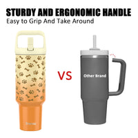 Tronco 40 oz Tumbler with Handle and Straw, Leak - Proof Insulated Tumbler with Flip Straw and Top Handle, Reusable Insulated Cup Water Bottle for Home, Outdoors, Fits in Cup Holder, Cold for 30 Hours - 7DAY'S