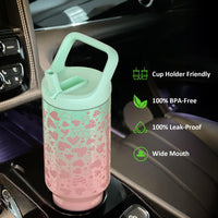 Tronco 40 oz Tumbler with Handle and Straw, Leak - Proof Insulated Tumbler with Flip Straw and Top Handle, Reusable Insulated Cup Water Bottle for Home, Outdoors, Fits in Cup Holder, Cold for 30 Hours - 7DAY'S