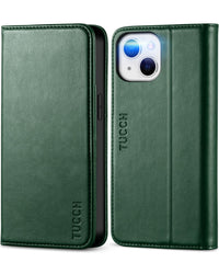 TUCCH Case Wallet for iPhone 13 5G, PU Leather Flip Folio Cover with [3 Card Slots], Stand Book Design [Shockproof TPU Interior Case] Compatible with iPhone 13 6.1 - inch 2021, Black - 7DAY'S